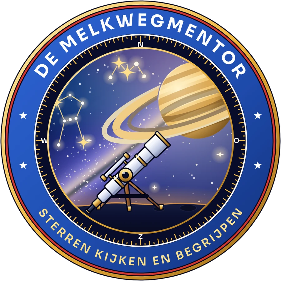 Missiebadge van De MelkwegMentor: een telescoop richt zich op Saturnus